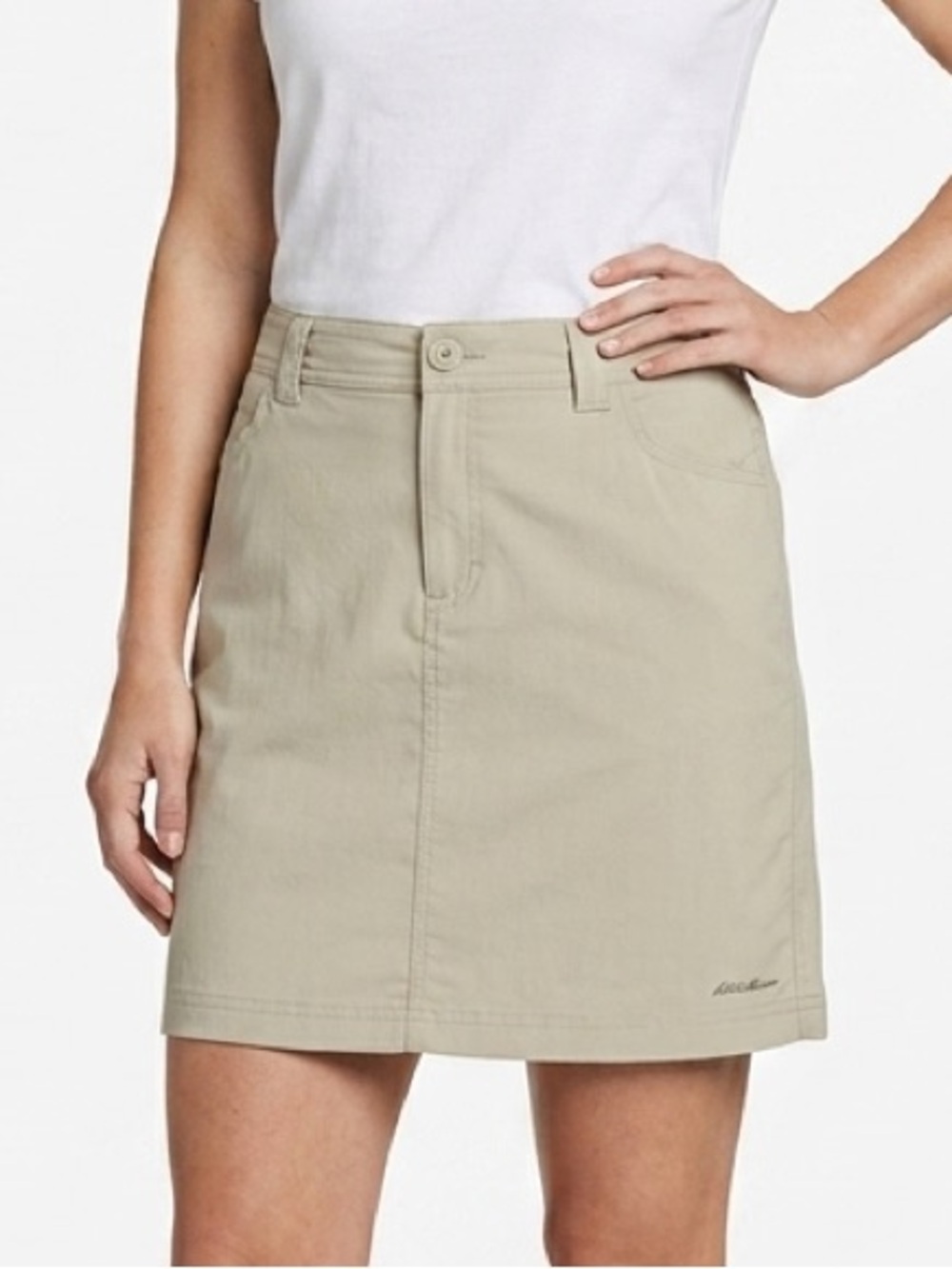 EDDIE BAUER Adventure Khaki Tan Skort Skirt Shorts Size 12 $65 EUC KL
